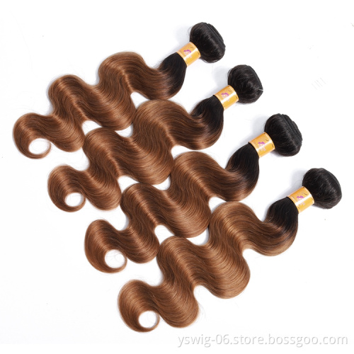 YS Best Mink Peruvian Hair In China Body Wave Ombre Color 1b 30# Unprocessed Virgin Human Xuchang Peruvian Hair